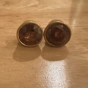 Michael Kors Gold Park Ave Steel Brown Stone Stud